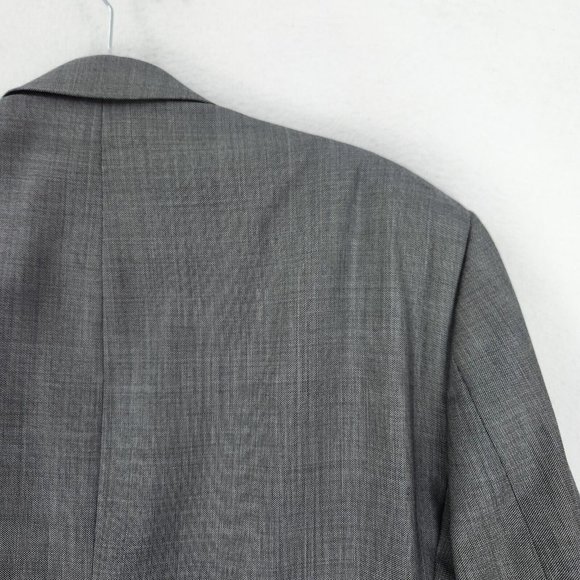 Calvin Klein Jacket Mens 46 Regular Gray Wool Slim Fit Blazer Suit Coat Career - Picture 14 of 15
